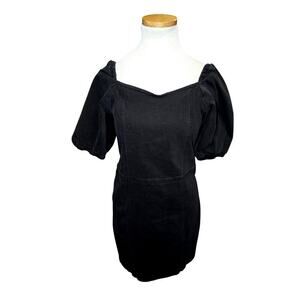 Madden Girl Black Puff Sleeve Mini Dress – Sweetheart Neckline – Size L